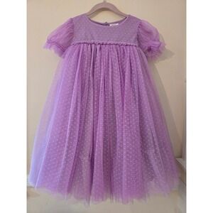 Next Kids Lavender Point d'Esprit Tulle Party Dress Purple 5-6 Years 116cm